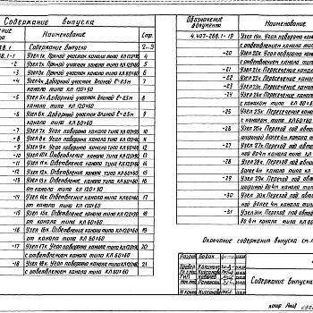 Состав фльбома. Серия 4.407-268 УзлыВыпуск 1 Узлы кабельных каналов. Рабочие чертежи