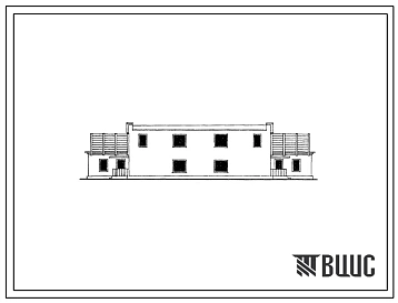 Типовой проект 184-52-117с 2-этажный 2-квартирный блокированный дом с 5-комнатными квартирами (кухни выносные, стены из обыкновенного глиняного кирпича).