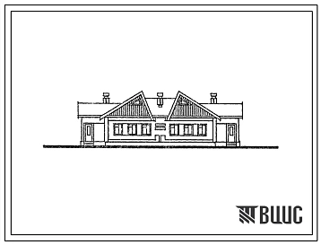 Типовой проект 184-16-105.2.13.87 Одноэтажный двухквартирный жилой дом с двухкомнатными квартирами для государственного строительства в Северо-Кавказской зоне РСФСР. Вариант - стены из саманных блоков