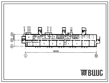Типовой проект А-IV-1200-214С(138-02С,138-03С,138-04С) Помещения общественного назначения в подвале 5этажного жилого дома, (убежище на 1200 человек, размеры убежища 88,2м на 11,52м, режимы вентиляции 1,2).
