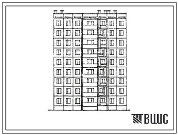 Типовой проект 97-0163.83 Блок-секция рядовая с торцовыми окончаниями девятиэтажная 27-квартирная 3Б.2Б.4Б. Для строительства в г. Кзыл-Орда.