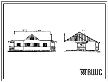 Типовой проект 183-88-42.85 Жилой дом 1-этажный 2-квартирный с 2-комнатными квартирами. Для строительства во 2В климатическом подрайоне Белорусской ССР.