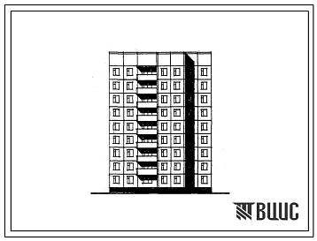 Типовой проект 97-0135/1.2 Блок-секция 9-этажная 27-квартирная левая 2Б-3Б-4Б. Для строительства в 1В климатическом подрайоне.