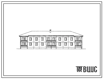 Типовой проект 111-90сх-19/1 Двухэтажный 12 квартирный двухсекционный жилой дом с квартирами типа 1Б, 2Б, 3Б.
