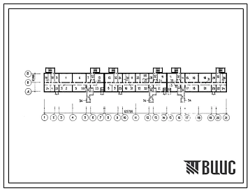 Типовой проект А-IV-1667-209С Помещения  общественного назначения в подвале 5 этажного 6 секционного 110-квартирного жилого дома 114-114-12с/1(со стенами из кирпича), (убежище на 1667 человек, размеры убежища 125,7м на 12м, режимы вентиляции 1,2).