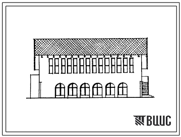 Типовой проект 224-06-21.90 Блок-пристройка  спортзала и пищеблока для расширения существующих средних школ на 392 учащихся. Здание двухэтажное. Стены из кирпича.