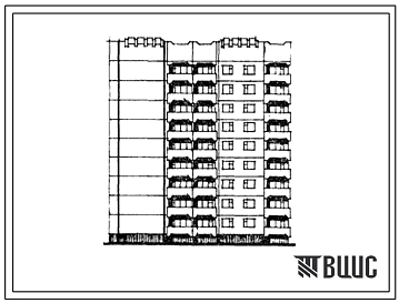 Типовой проект 84-046.85 9-этажная блок-секция на 36 квартир угловая левая. Для строительства во 2В климатическом подрайоне (г.Львов и Львовская область).