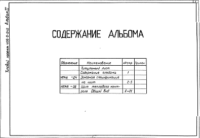 Альбом 3 Тепловой контроль и автоматика. Чертежи задания заводу-изготовителю