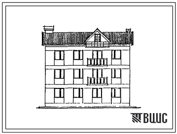 Типовой проект 123-17-148с.13.90 3-этажная блок-квартира (правый блок) с 5-комнатными квартирами 3-5-II (для республики Грузия)
