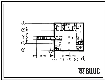 Типовой проект А-II,III,IV-600-305.86 Помещения подвального этажа в доме связи тип и приспособленные под убежище, (убежище на 600 человек, размеры убежища 41м на 24м, режимы вентиляции 1,2).