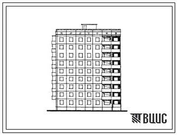 Типовой проект 94-083/1 Девятиэтажная блок-секция торцевая левая на 36 квартир (двухкомнатных 2Б-27, трехкомнатных 3Б-9). Для строительства во 2 климатическом районе (Волынской и Харьковской областях) Украинской ССР