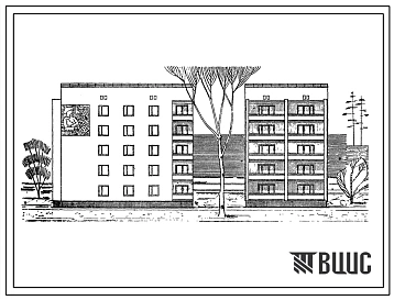 Типовой проект 87-025п Блок-секция 5-этажного дома торцевая левая на 15 квартир для строительства на просадочных грунтах.