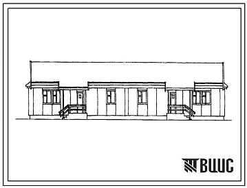 Типовой проект 183-115-154.13.86 Одноэтажный 2-квартирный жилой дом с 3-комнатный квартирами арболитовой конструкции (среднее Поволжье)
