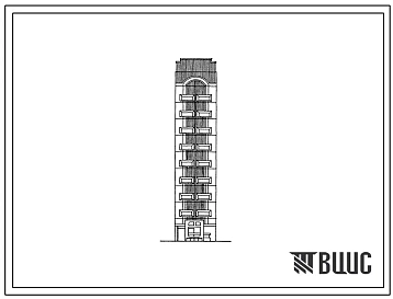 Типовой проект 90-0188.23.87 Компоновочный объемно-планировочный элемент 9 этажный 9.ЛЛУ (для Владимирской области)
