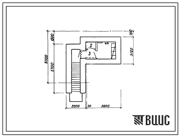 Типовой проект П-4-5(416-7-210.04) Хозяйственные помещения в подвале ремонтно-эксплуатационного пункта тип 1У, приспосабливаемые под ПРУ (убежище на 5 человек, размеры убежища 6,13м на 6м, режимы вентиляции 1).