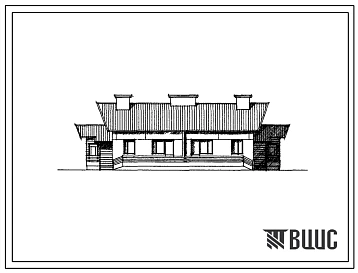 Типовой проект 183-47-14с/1 Одноэтажный блокированный жилой дом на 2 трехкомнатные квартиры типа 3Б. Для строительства в 1Д климатическом подрайоне сейсмичностью 7 и 8 баллов