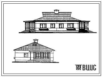Типовой проект 181-25-11 Одноэтажный двухквартирный жилой дом с 3-комнатными квартирами типа 3Б
