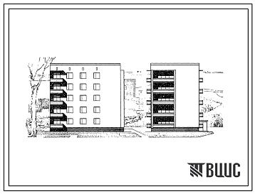 Типовой проект 87-011 Пятиэтажная блок-секция торцевая правая на 15 квартир. Для строительства во 2 и 3 строительно-климатических зонах.