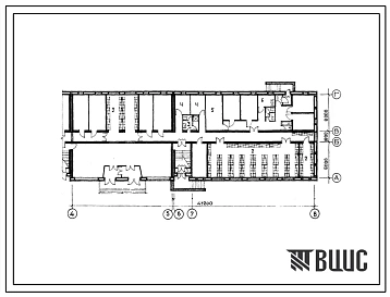 Типовой проект Б-3-255(223-3-123-25м) Помещения 1 этажа интерната при школе (спального корпуса) на 28 мест (в конструкциях серии 123), (убежище на 255 человек, размеры убежища 41,2м на 13,8м, режимы вентиляции 1,2,3).