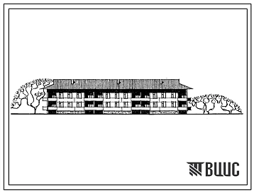 Типовой проект 111-26-88.84 2-этажный трехсекционный 16-квартирный жилой дом (наружные стены из газосиликатных панелей)