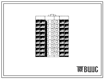 Типовой проект 90.1-05.83 Блок-секция 9-этажная 36-квартирная 1Б-2Б-3Б-3Б рядовая с торцовыми окончаниями для городов Ульяновск, Воронеж, Иваново, Калининград, Тамбов