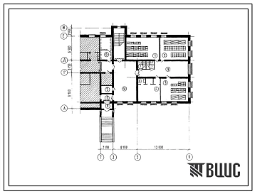 Типовой проект П-4-146(224-1-553м.87) Помещения 1 этажа средней школы на 11 классов 132 учащихся, (убежище на 146 человек, размеры убежища 22,2м на 20,46м, режимы вентиляции 1,2).