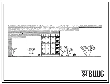 Типовой проект 95-09 5-этажная крупнопанельная блок-секция рядовая на 10 квартир для строительства в Украинской ССР. Расчетная температура -22С.