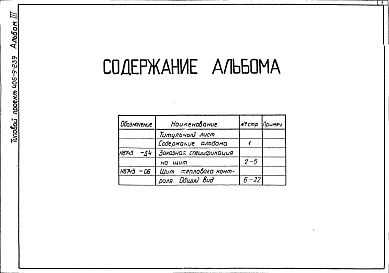 Альбом 3 Тепловой контроль и автоматика. Чертежи задания заводу-изготовителю