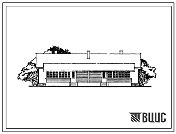 Типовой проект 184-24-184.84 Одноэтажный двухквартирный жилой дом с 2-комнатными квартирами со стенами из кирпича и комплектами деревянных деталей заводского изготовления для индивидуальных застройщиков