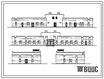 Типовой проект 254-9-85 Хозяйственный корпус  кардиологического диспансера на 120 коек. Здание  одноэтажное.  Стены из кирпича.