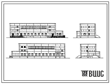 Типовой проект V-74 Столовая и спортзал для пристройки к существующим школам для строительства в г. Москве (Варианты 1979, 1983 и 1990 годов)