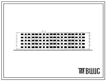 Типовой проект 1-447ЮС-3 Пятиэтажный четырехсекционный 60 квартирный кирпичный дом с поперечными несущими стенами (однокомнатных 10, двухкомнатных 30, трехкомнатных 20).