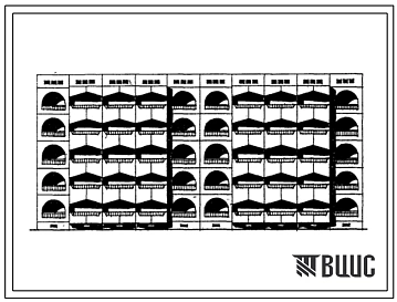Типовой проект 105-061с/1 Блок-секция рядовая пятиэтажная 20-квартирная 4Б-3Б-3Б-4Б.