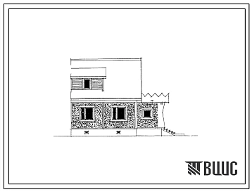 Типовой проект 90-095.86 Блок-дом торцевой правый с трехкомнатной квартирой. Для Московской области. Общая площадь 75 м2 (СТЕНЫ ИЗ  КЕРАМЗИТОБЕТОННЫХ ПАНЕЛЕЙ, Перекрытия железобетонные. Полное инженерное благоустройство.  Ориентация широтная, Одноэтажные,