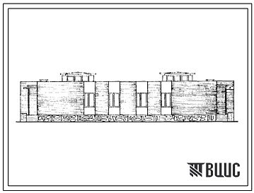 Типовой проект 184-40-62 Одноэтажный дом на 2 пятикомнатные квартиры типа 5Б. Для строительства в 4А и 4Г климатических подрайонах ККАССР
