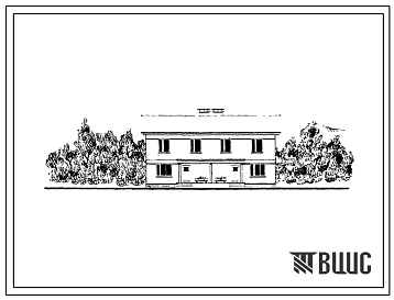 Типовой проект 141-115-2 2-этажный 2-квартирный жилой дом с 3-комнатными квартирами в двух уровнях (стены из офактуренных арболитовых блоков) для строительства в 1в и 2в климатических подрайонах.