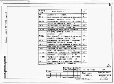 Альбом 10 Примененный из 816-1-104.87 Спецификации оборудования (вариант программы -2)