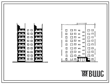 Типовой проект 124-021 Блок-секция девятиэтажная поворотная правая типа «А» 36 квартир (однокомнатных 1А-18, двухкомнатных 2Б-9, трехкомнатных 3Б-9). Для строительства во 2В климатическом подрайоне