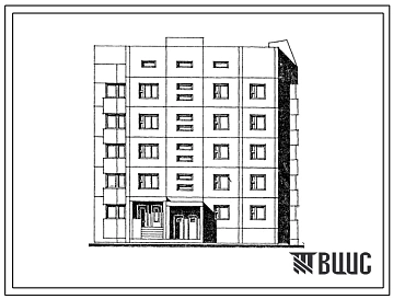 Типовой проект 122-073см.13.86 Блок-секция торцевая левая 5-этажная 15-квартирная 1Б-2Б-3Б (для строительства в Магадане и Магаданской области)