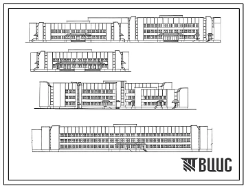 Типовой проект 254-01-155.89 Участковая больница на 150 коек с поликлиникой на 200 посещений в смену (стены кирпичные)