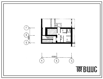 Типовой проект П-3-15(251-4-48.86) Хозяйственно-бытовые помещения в подвале амбулатории (в конструкциях 1.090.1-1) на 40 посещений в смену с аптекой, (убежище на 15 человек, размеры убежища 12м на 6м, режимы вентиляции 1).