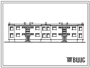 Типовой проект 114-22-48 Двухэтажный двухсекционный дом на 12 квартир (однокомнатных-2, двухкомнатных-8, трехкомнатных-2) для строительства во 2 строительно-климатической зоне.