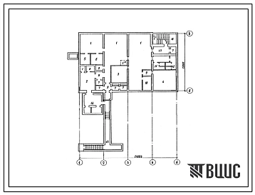 Типовой проект А-2,3,4-300-0473.90 Склад материалов и оборудования,встроенный во вспомогательное здание (из монолитного железобетона) грунты водонасыщенные, (убежище на 300 человек, размеры убежища 24м на 15м, режимы вентиляции 1,2).