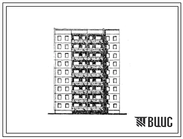 Типовой проект 141-015/1 Девятиэтажная блок-секция торцевая левая на 36 квартир (однокомнатных 1Б-9, двухкомнатных 2Б-9, трехкомнатных 3Б-9, четырехкомнатных 4Б-9). Для строительства в 1В и 2В климатических подрайонах