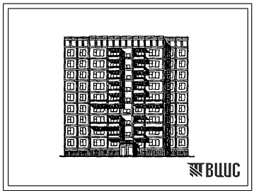Типовой проект 97-0414.13.90 Блок-секция 9-этажная 28-квартирная рядовая с ориентацией главного фасада на север 5-3-3-5 для строительства в городах Братске и Усть-Илимске