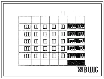 Типовой проект 121-0120.13.86 Блок-секция торцовая левая 5-этажная 20-квартирная 2А-2Б-2Б-3Б широтной ориентации (для строительства в восточной зоне Оренбургской области)