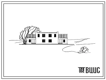 Типовой проект 184-52-115с 2-этажный 2-квартирный жилой дом с 4-комнатными квартирами (кухни выносные, стены из обыкновенного глиняного кирпича).
