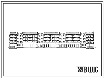 Типовой проект 114-155-33с.13.88 Четырехэтажный 24-квартирный жилой дом со встроенными продовольственным и промтоварным магазинами. Для строительства в Таджикской ССР.