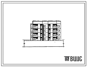 Типовой проект 135-0298с.23.86 5-этажная блок-секция на 13 квартир торцевая левая 2Б-3Б-3Б с унифицированными встроенными частями объектов торговли для Бурятской АССР