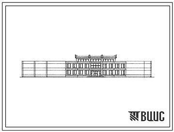 Типовой проект 222-01-637.88 Школа на 11 классов (132 учащихся). Здание двухэтажное. Каркас по серии 1.020-1/83.  Стены из однослойных легкобетонных панелей по серии 1.030.1-1.